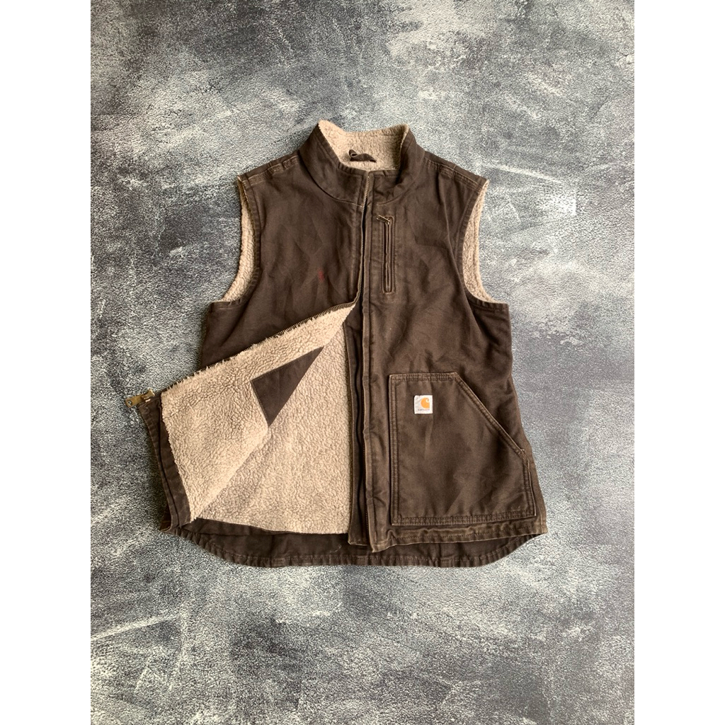 carhartt vest sherpa lined darkbrown (sold)