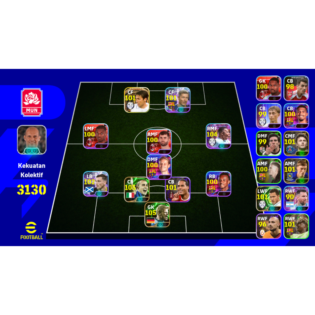 Akun efootball mobile 2026 murah, Mbappe ST terkuat (Pack Barcelona dan Ac Milan)