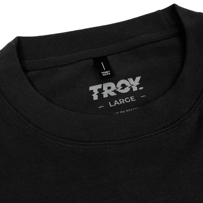 Troy Company Boxy Oversize Tshirt Black Wavy - Kaos Boxy Oversize Hitam Lengan Pendek MBD 2572