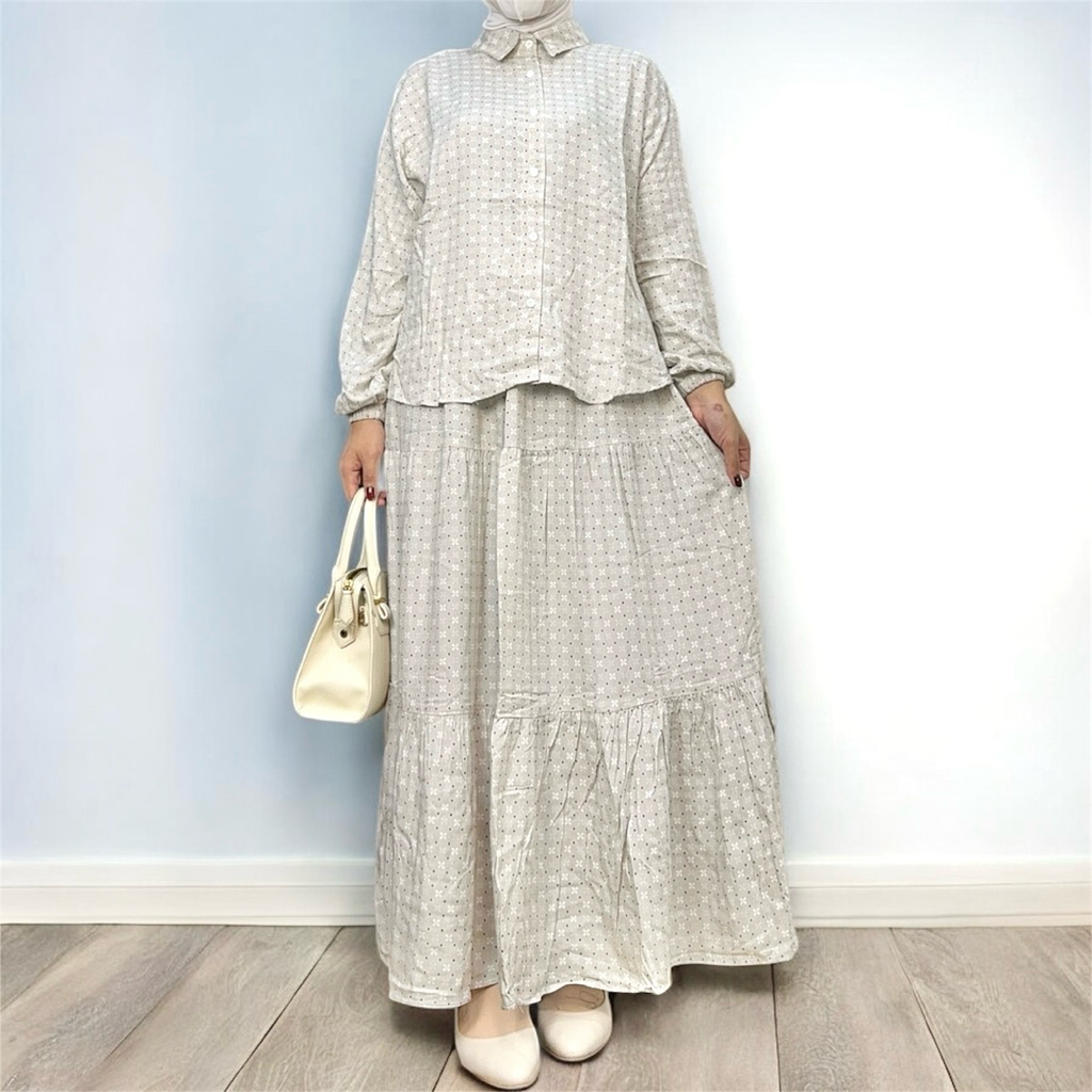 Kanaya Set Rok One Set rok by Tarisaa.id | OneSet Blouse Rok Rayon Motif Wanita Dewasa Kekinian Terb