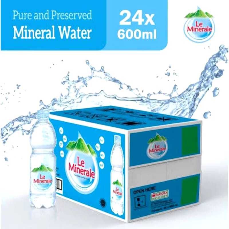 LE Minerale 600ML Botol 1 Dus 24Pcs Minuman Segar