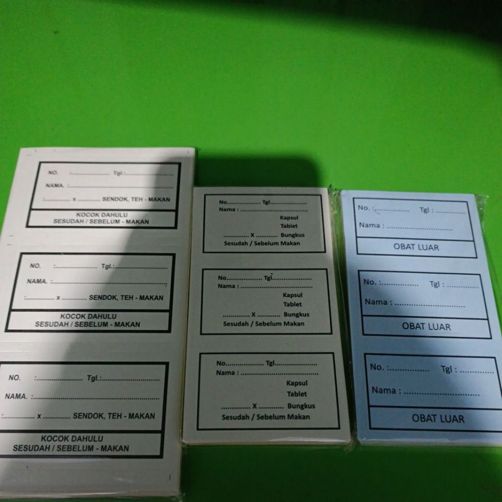 Etiket Sirup/Etiket Tablet/Etiket Obat Luar