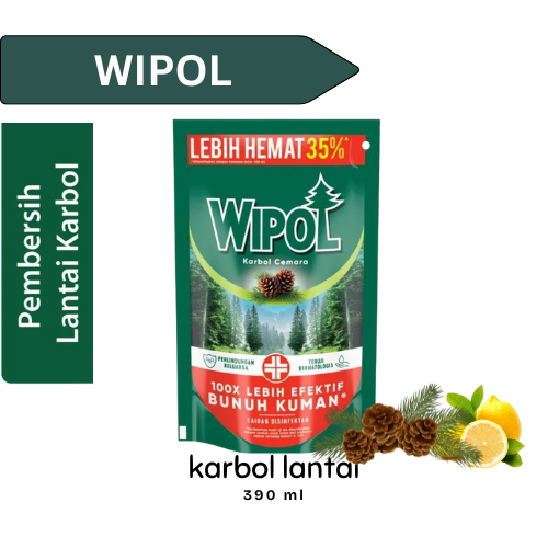 KARBOL PEMBERSIH LANTAI WIPOL CAIRAN DISINFEKTAN REFILL ISI ULANG 450 ML KARBOL ISI ULANG