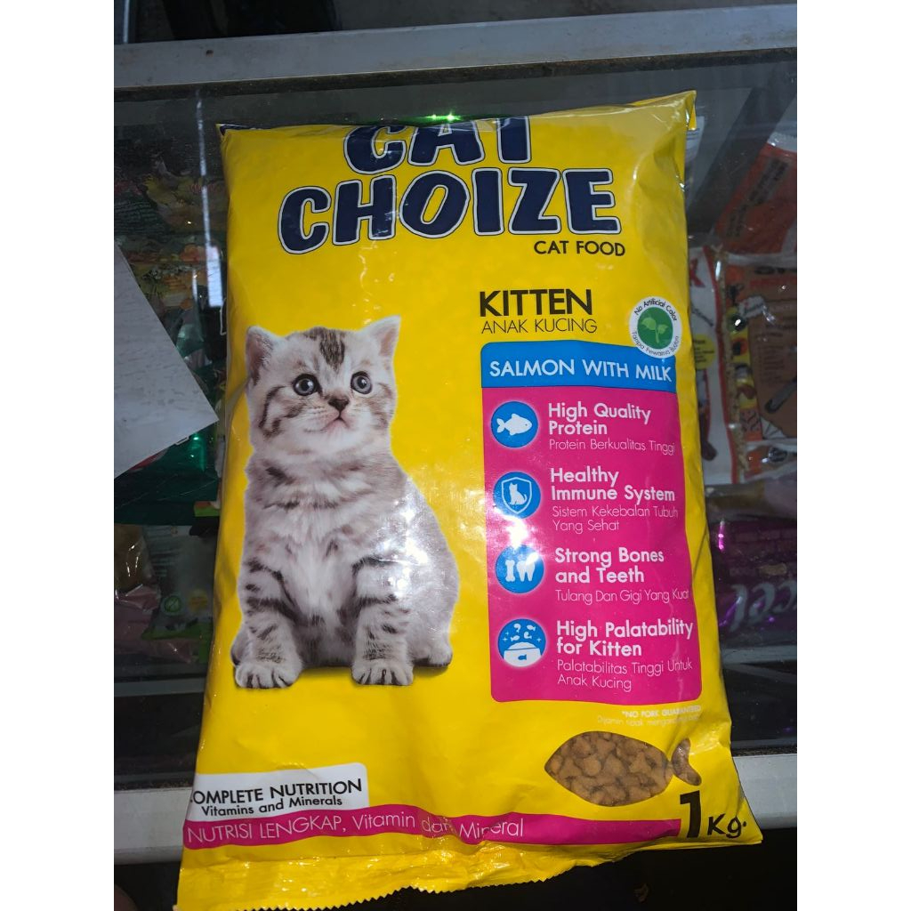 Cat Choize Kitten Salmon With Milk 1kg / MAKANAN KUCING / KITTEN / CAT CHOIZE KUNING
