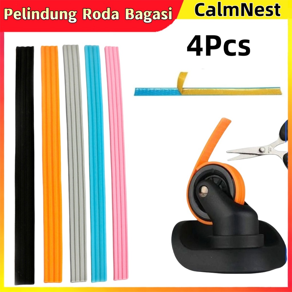 4 Pcs Set Pelindung Roda Koper Stiker - Pelindung Roda Bagasi Stiker Pelindung Roda Koper Koper Peli