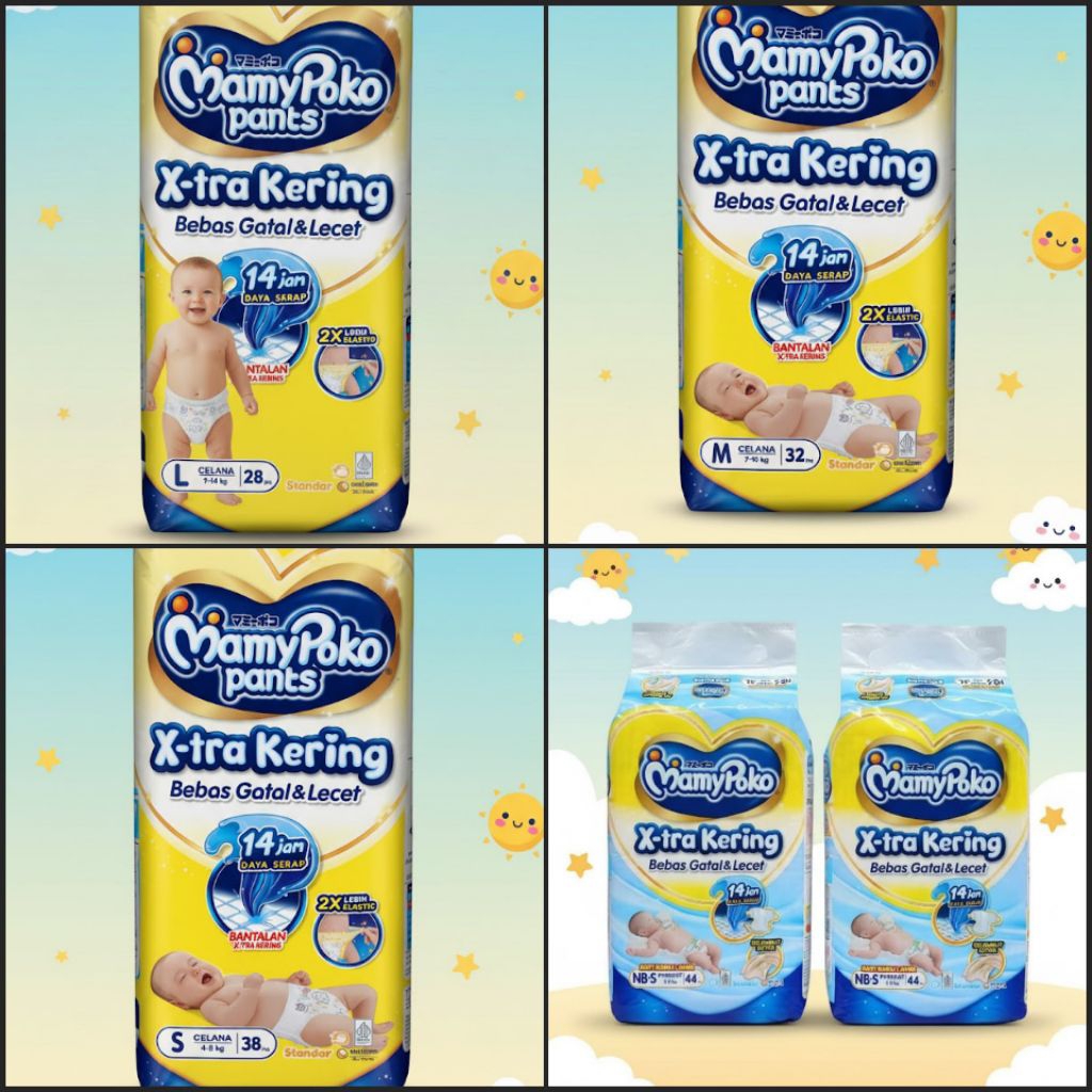 MamyPoko Pants S38/M32/L28 Celana + Nb-S Perekat Per Ball / Bundling 2 dan pampers lain nya