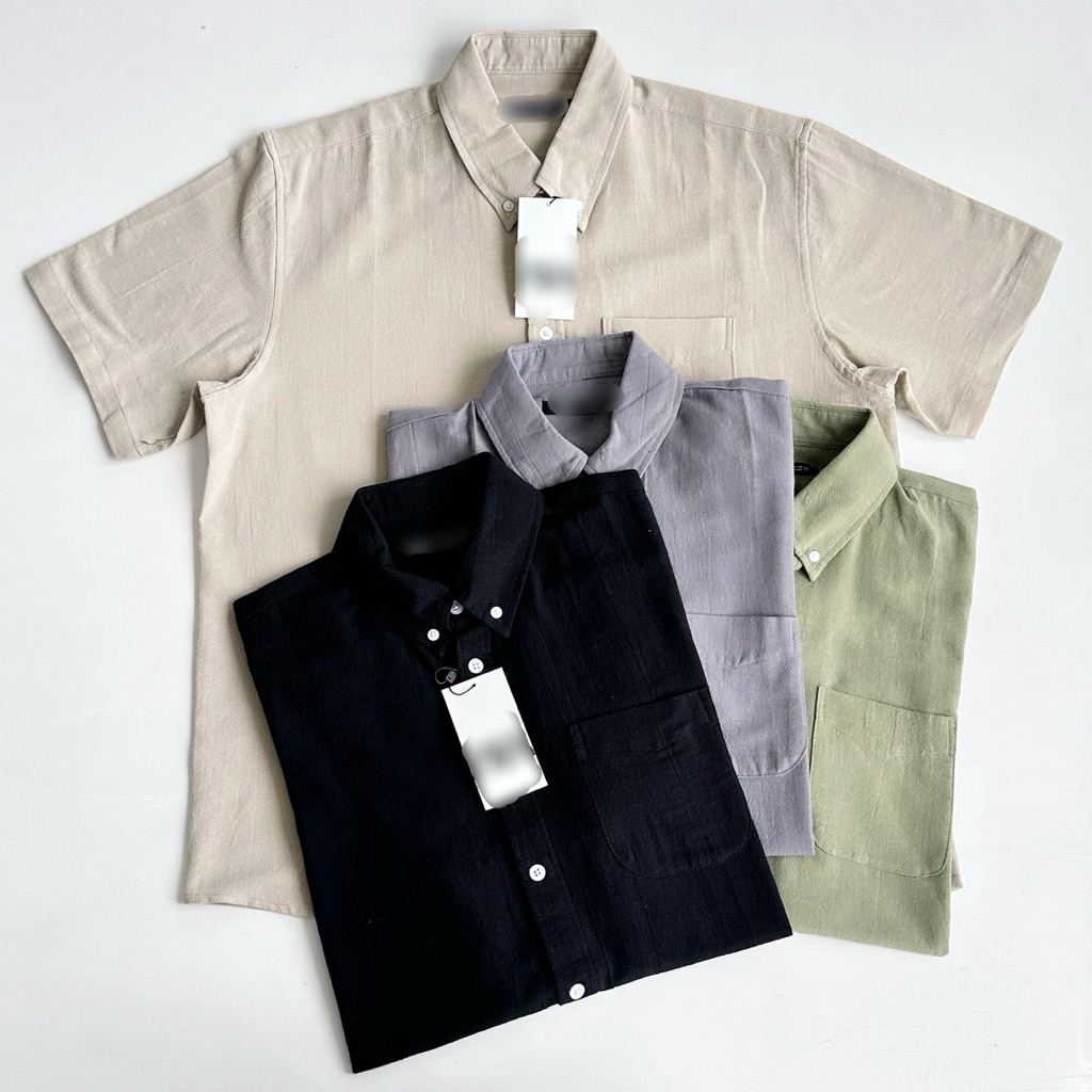 Linen Short sleeve shirt men