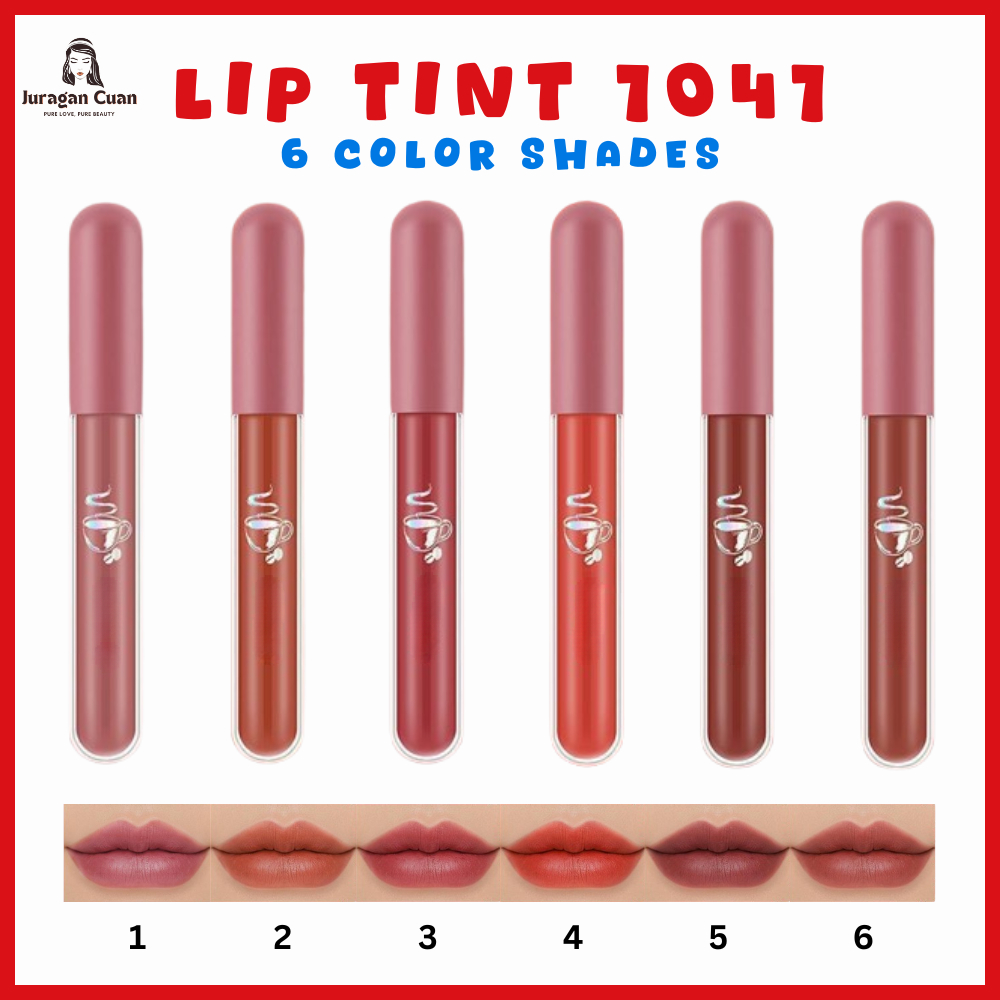 Lip Tint 1041 Matte Tahan Lama 6 Warna Lipstik Lip Gloss Glaze Cair Waterproof Long Lasting Lameila