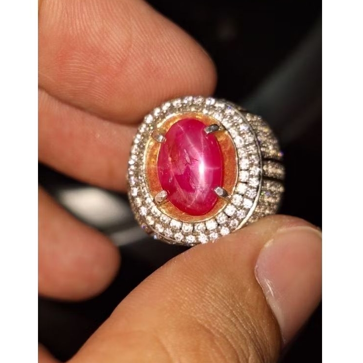 Ruby burma kristal star tajam