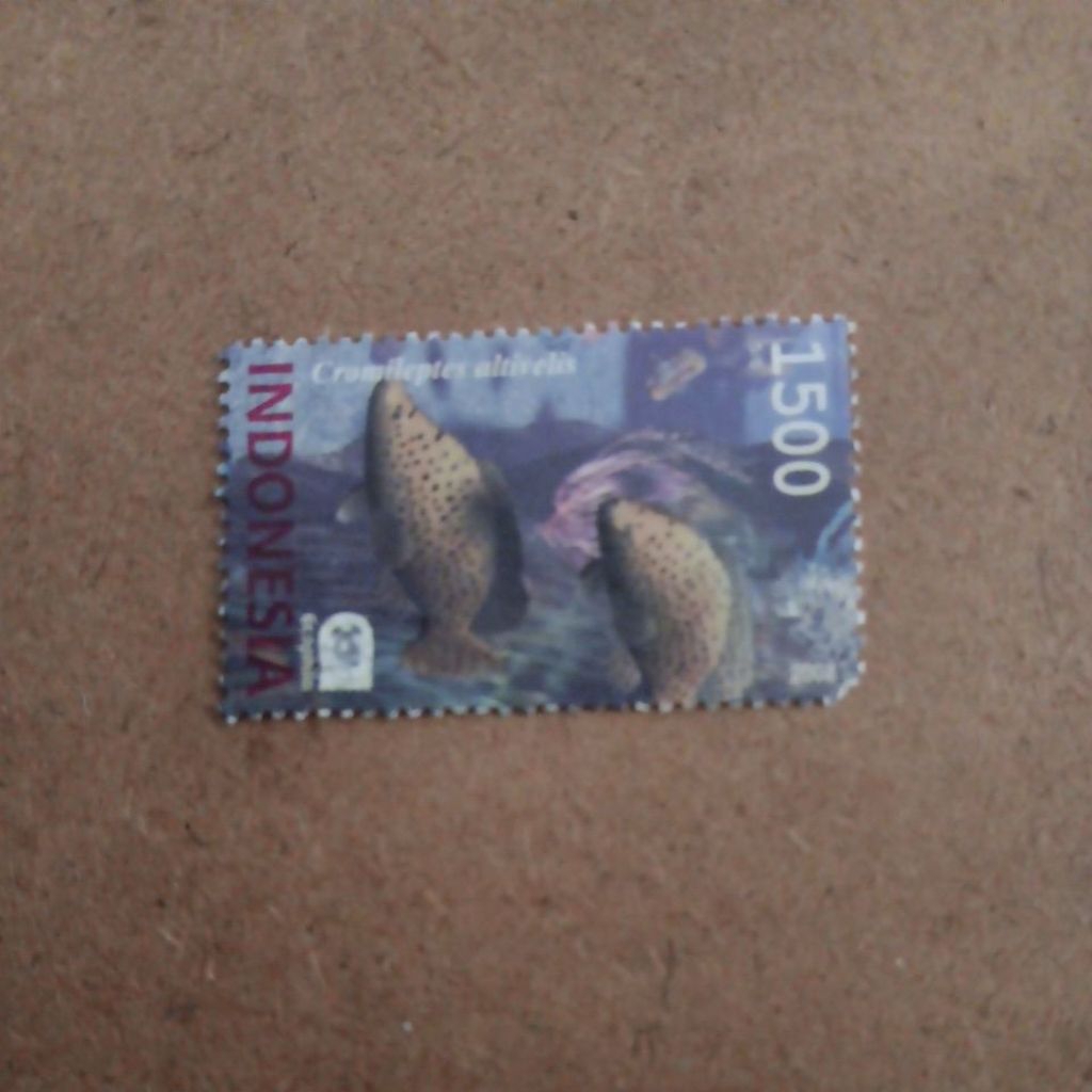 Prangko seri ikan kerapu bebek atau kerapu tikus (Cromileptis altivelis)