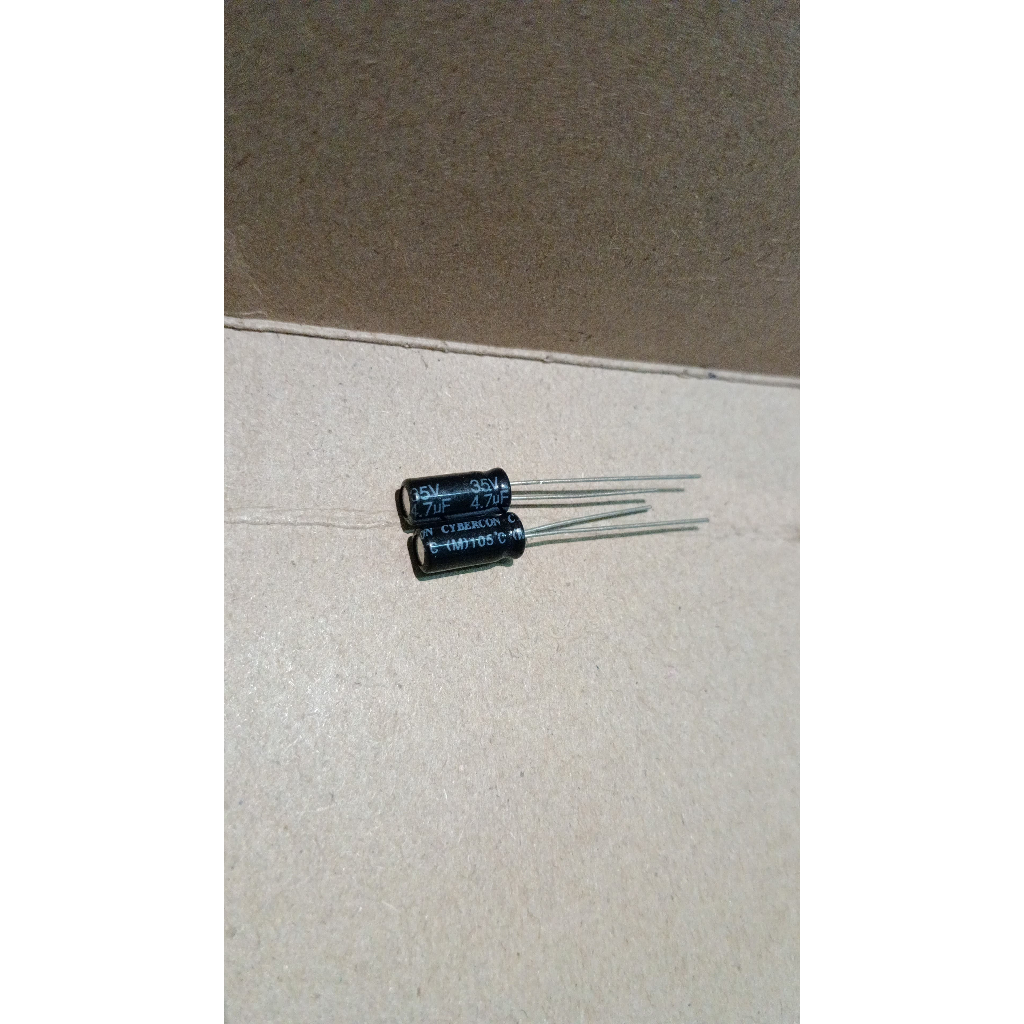 5831 kapasitor elco 4.7uf 4,7uf 4.7 4,7 uf 35v 35volt 35 volt cybercon
