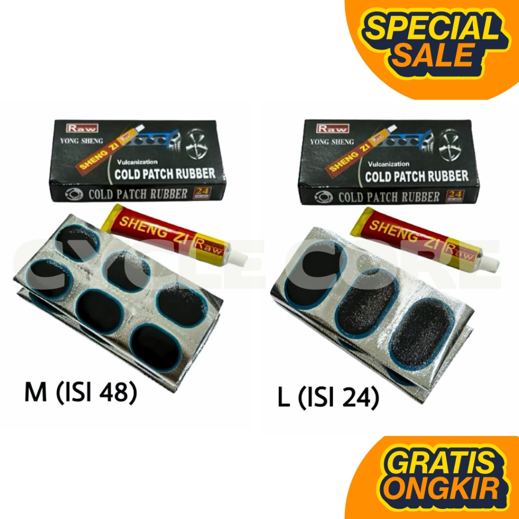 Cold Patch Rubber Alat Tambal Ban Dalam Sepeda Motor DLL Tiptop Penambal Semua Jenis Ban Dalam