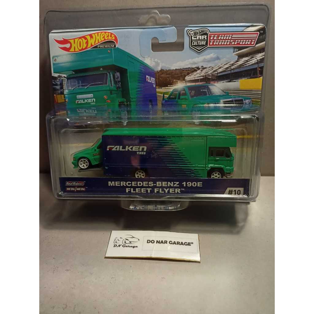 Hotwheels Premium Team Transport – Mercedes-Benz 190E – Fleet Flyer (Falken Team)