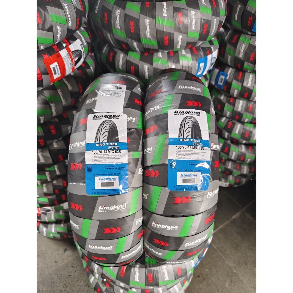 BAN LUAR TUBELES KING LAND KING TIGER 130/70-13 KING TIGER BAN BELAKANG MOTOR N-MAX/PCX160/ADV KING 