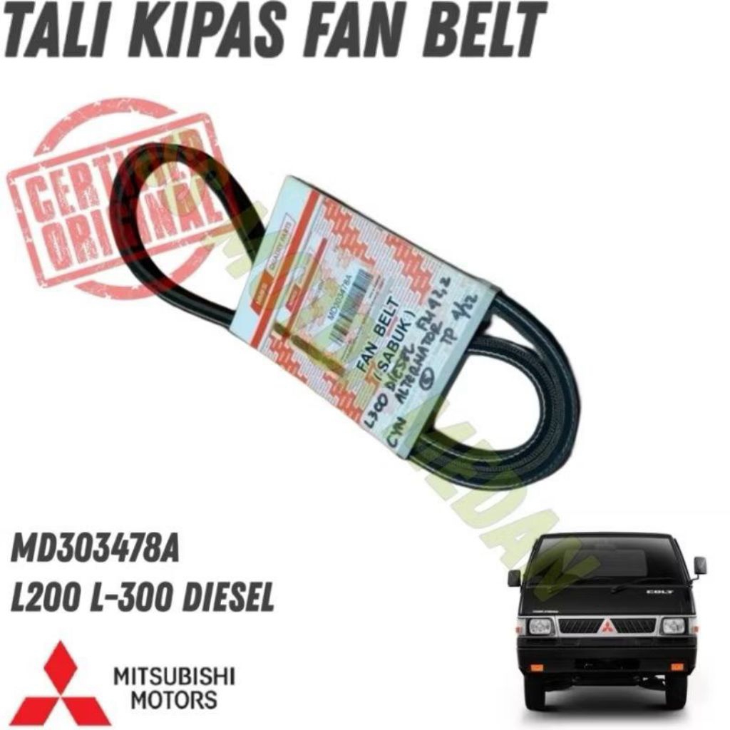 TALI KIPAS FAN BELT TALI KIPAS ALTERNATOR L300 NEW KUDA DIESEL MD303478A
