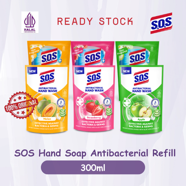 SOS HAND SOAP ANTI BACTERIAL REFILL 300 ml - Sabun Cuci Tangan SOS Refill