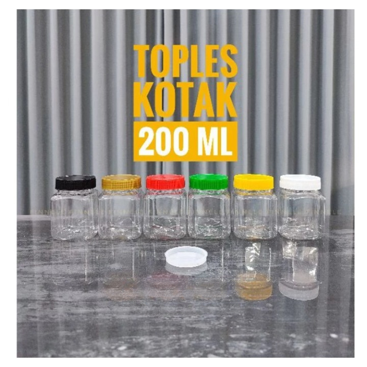 Toples Kotak Plastik 200ml 200 ml Bumbu Dapur Kacang Bawang Sambal Permen Coklat