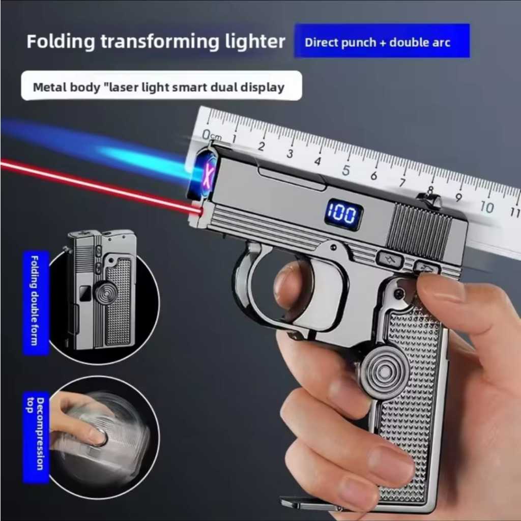 Korek Api Lipat 2in1 Spinner USB Double Plasma ARC Dengan Laser Bisa Di kokang bara las dan elektrik