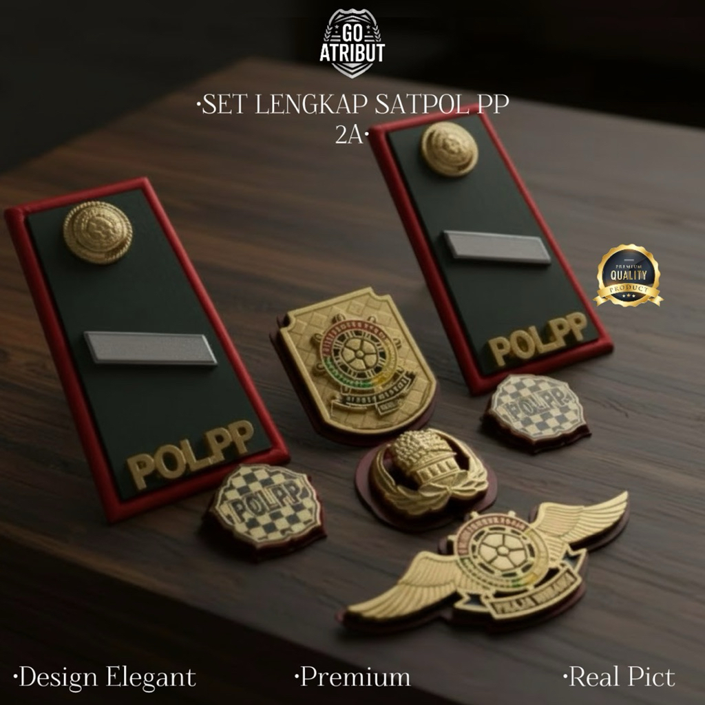 ATRIBUT SATPOL PP LENGKAP/SET LENGKAP POLPP/PANGKAT SATPOLPP 2A 2B 2C 2D LIS BORDIR MERAH