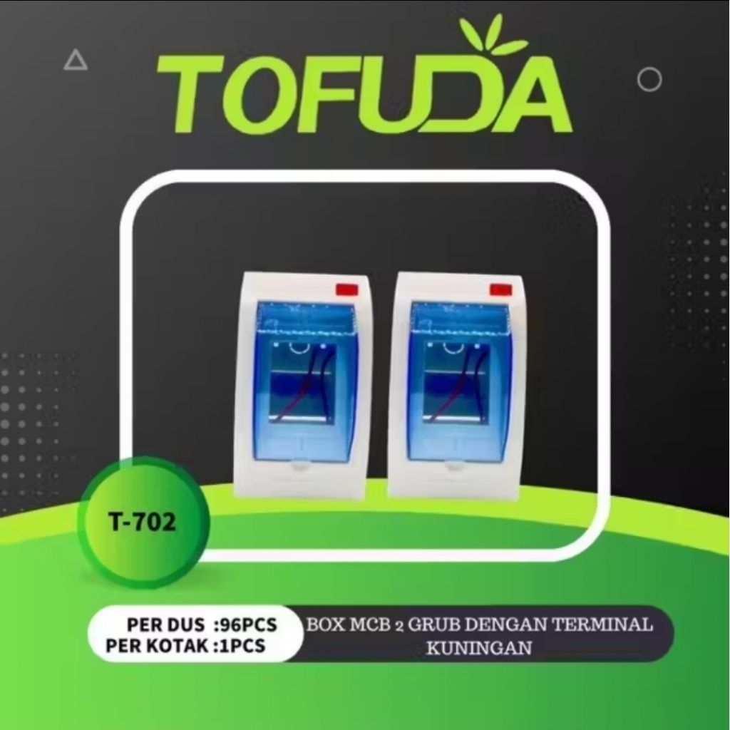 Box Kotak MCB 2 Grup MCB TOFUDA Box MCB 2-3 Grup MCB + Lampu Indikator IB OB Tanam Tempel Dexta Tofu