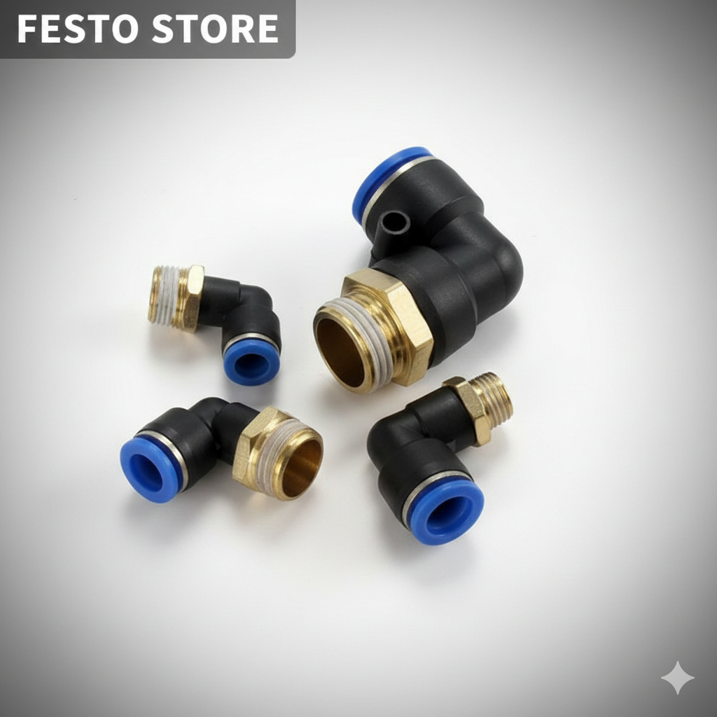 FITTING PNEUMATIC ELBOW NEPEL PNEUMATIC L 1/4 SELANG 12MM PL 12-02