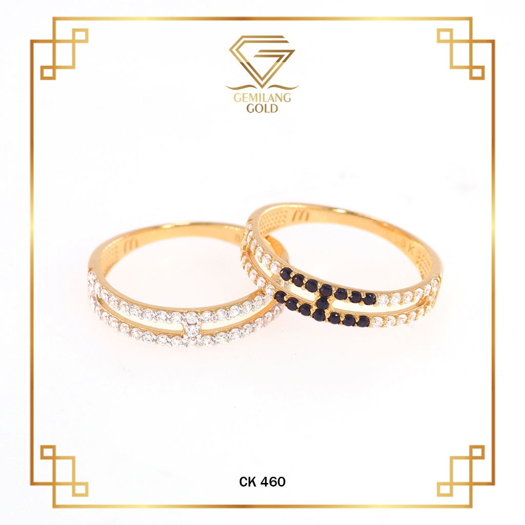 Cincin Emas 2 Layer Rose Gold Kadar 6K, 8K, 16K Gemilang Gold ID (CK 460)