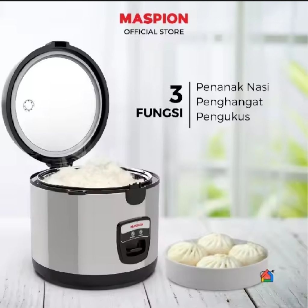 Maspion Stainless Magic Com 1.8L MRJ1856BSSN dan MRJ1856BRSN Rice cooker stainless SUS 304