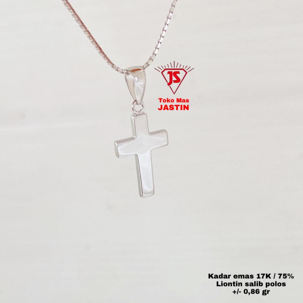 liontin salib polos emas 75% cap17k
