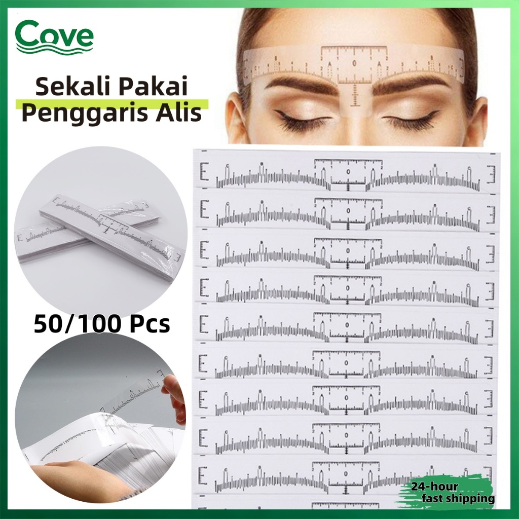 Makeup Permanen Stiker Penggaris Alis - 50/100 Pcs Aksesoris Tato Alis Stiker Penggaris Alis Makeup 
