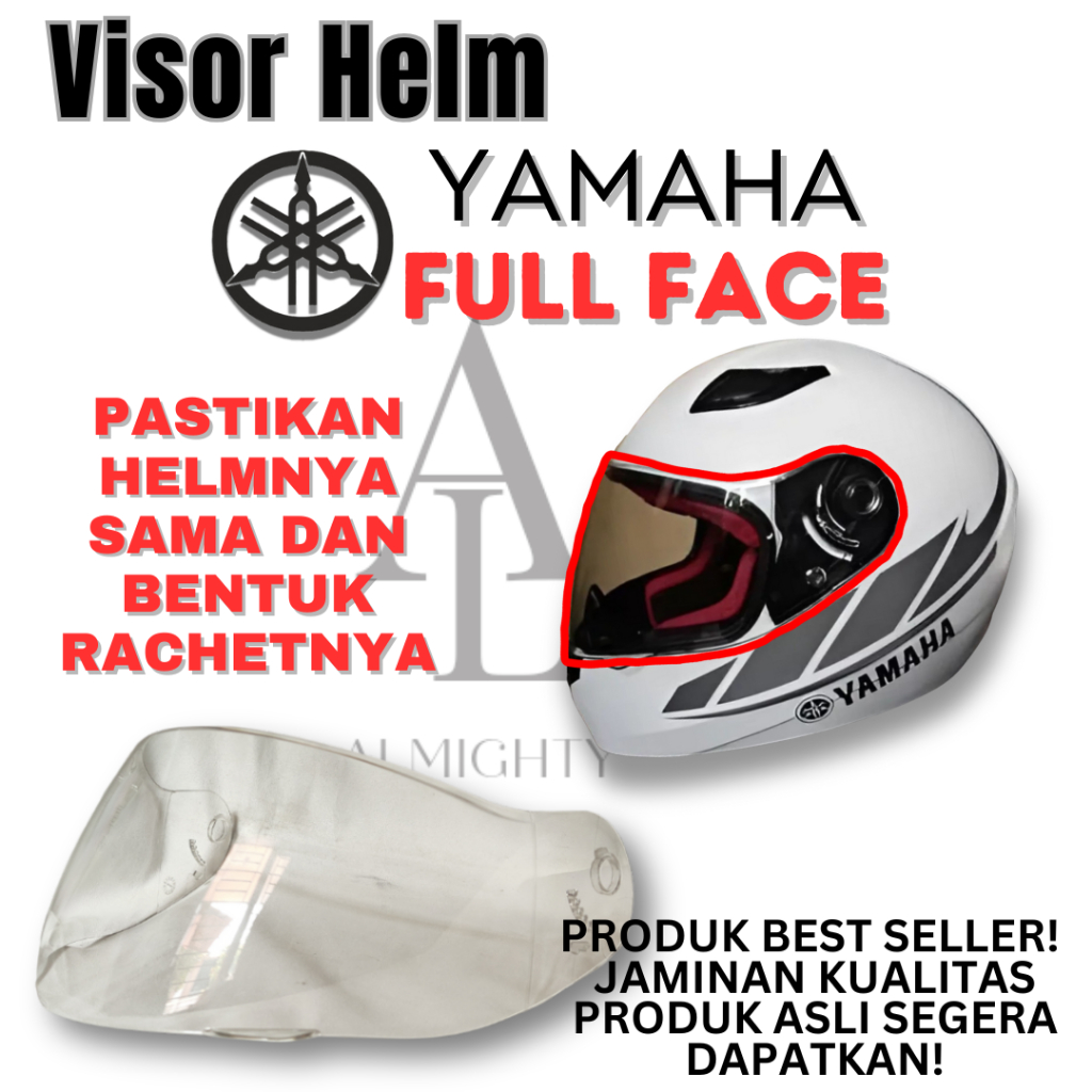 Kaca Helm Flat visor YAMAHA Full Face original pnp