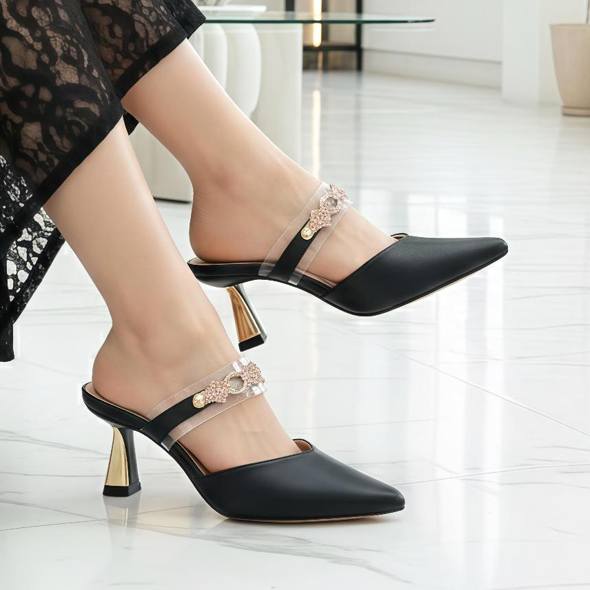 Macasaly -  Sandal Heels Wanita 7cm/ Heels Wisuda/ Heels Kondangan