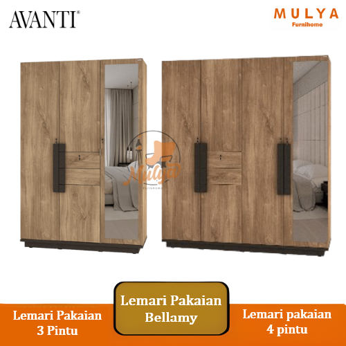 Lemari Pakaian Jumbo 4 Pintu Premium / Lemari Baju Besar 4,3,2 Pintu  Clasic Bellamy Series