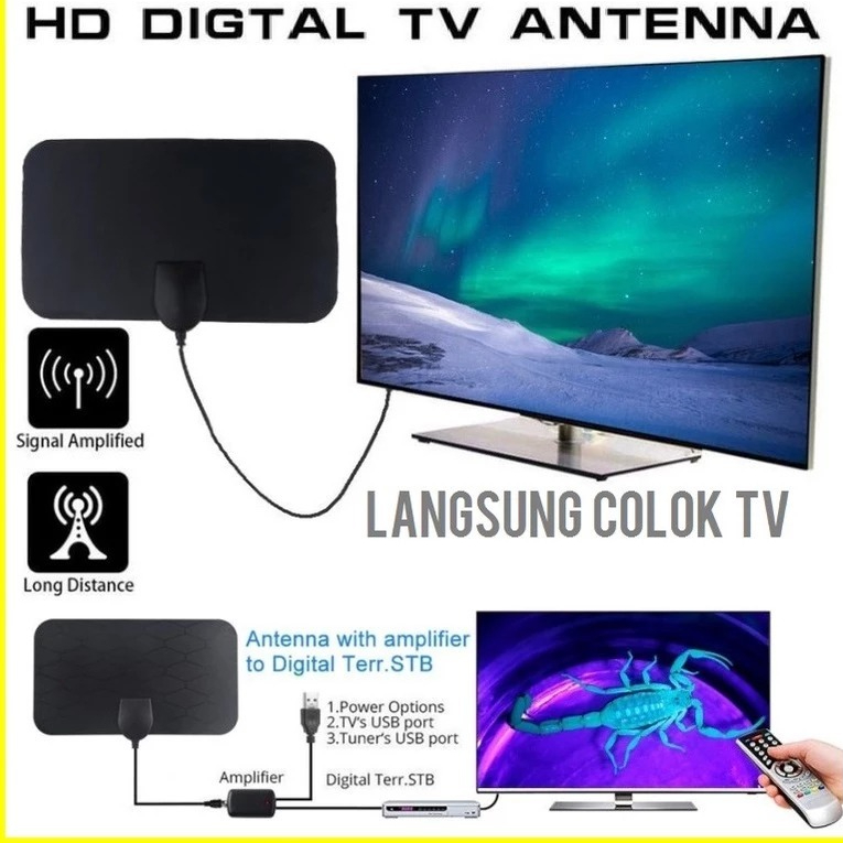 25Q ANTENA DIGITAL TV Indoor High Signal Dvb-T2 4k Led Tabung Hd Penguat Sinyal Televisi Kuat Jernih