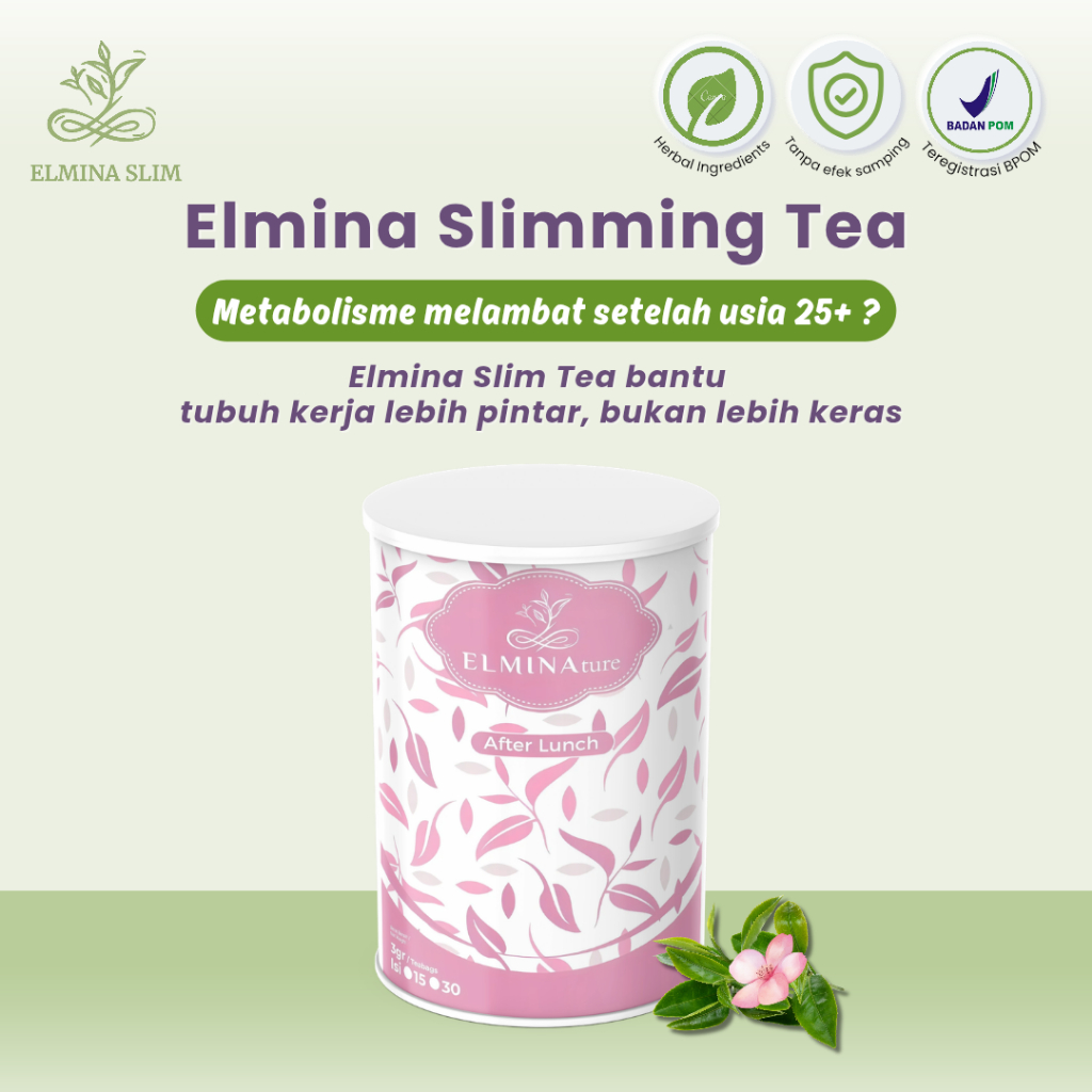Elmina Slimming Tea – Teh Pelangsing Herbal Bantu Bakar Lemak & Tingkatkan Metabolisme