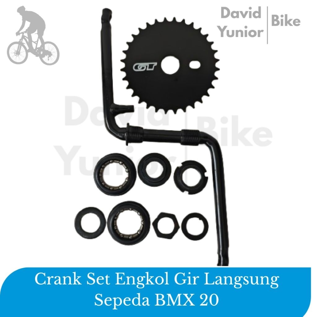 Crank set engkol gir langsung sepeda BMX 20