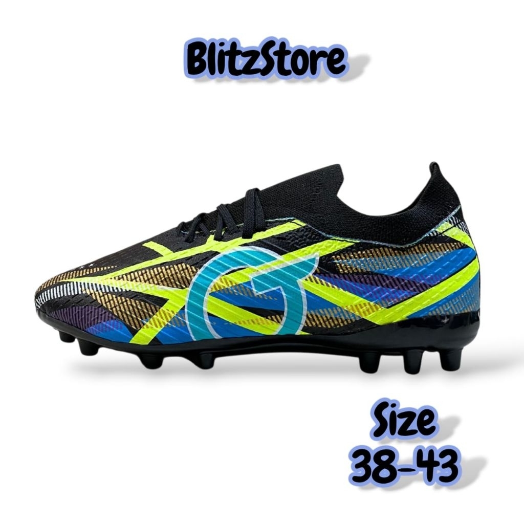 Sepatu Bola Gotello Hiverion FG Black Kualitas Original Brand Lokal