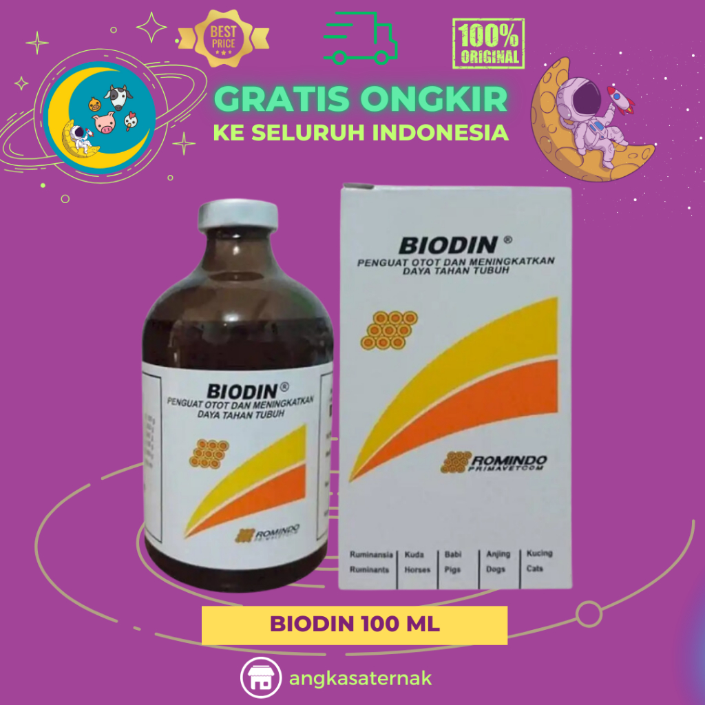 BIODIN 100 ML INJEKSI ATP INTRAMUSKULAR UNTUK HEWAN BESAR