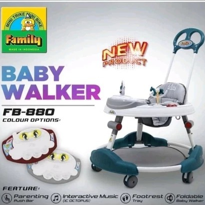Family Baby Walker FB880 /Alat Bantu Belajar Jalan /Roda Bayi Bulat/ Music Mainan