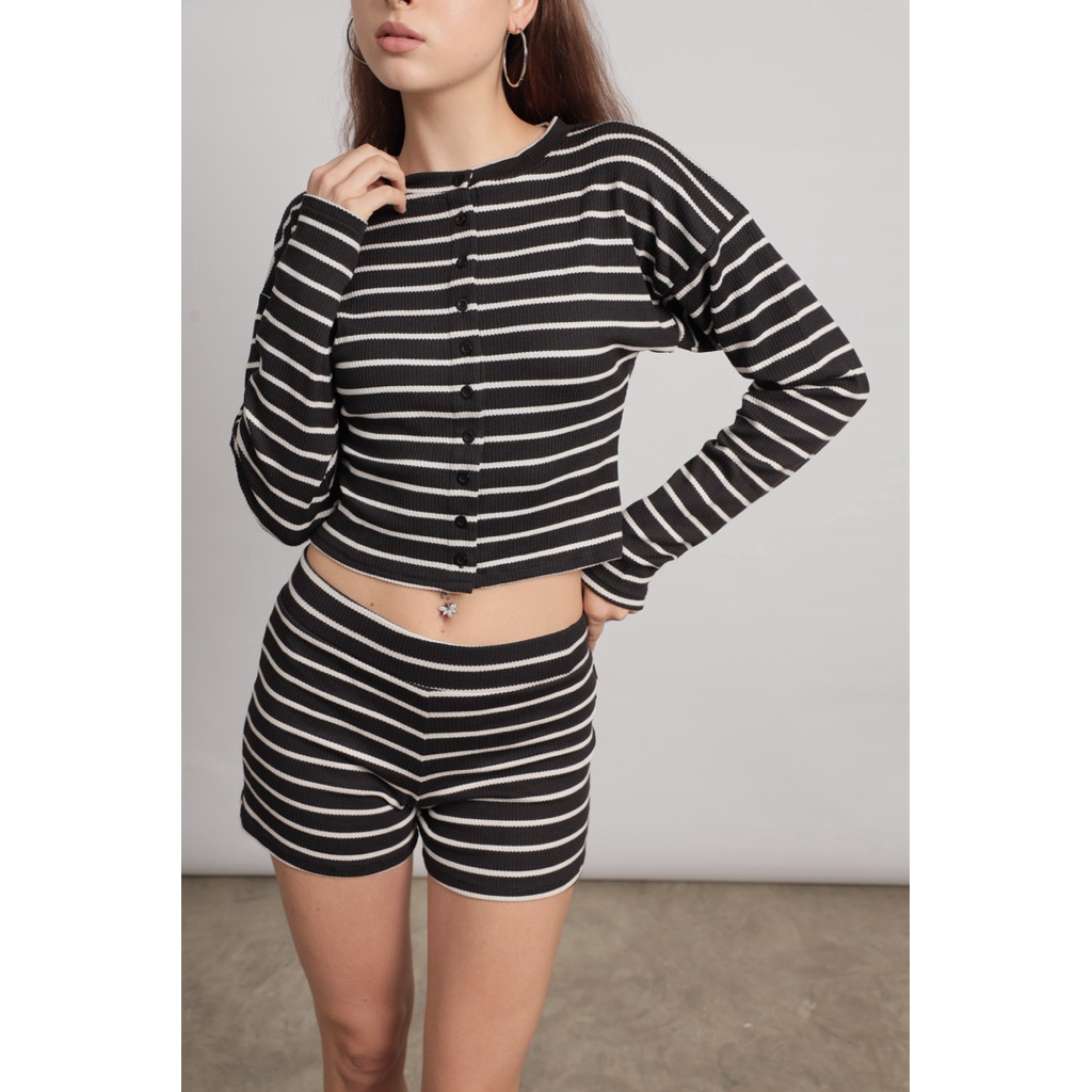 BEUBIE - Celine Stripe Top - Knit Top Premium - Atasan wanita
