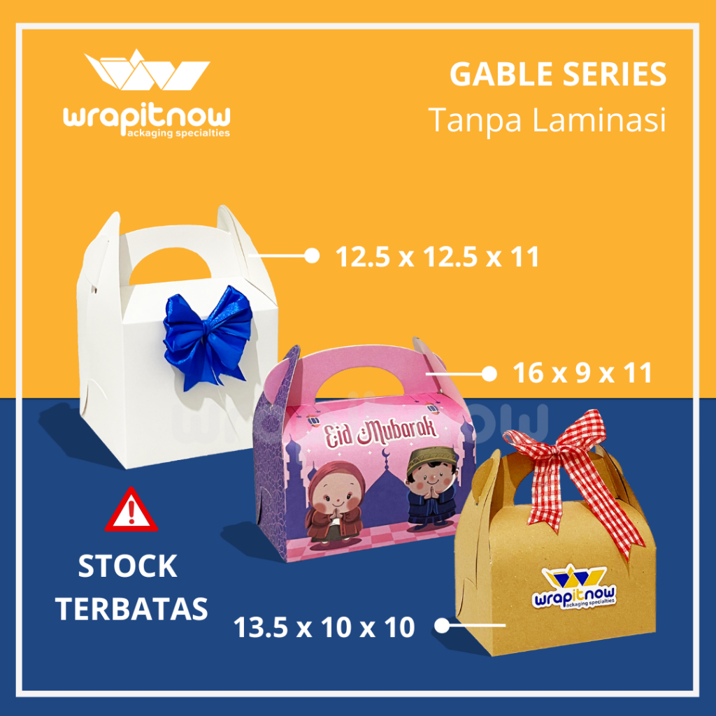 Dus gable 13.5x10x10 16x9x11 22x11x11 24x10x7 dus snack pastry hampers lebaran pabrik dus jinjing
