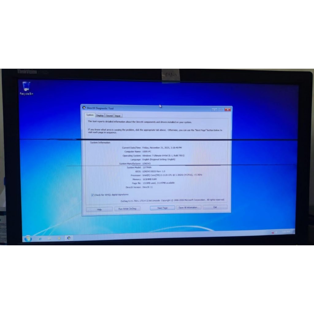 Pc tower lenovo think centre core i3 gen 2