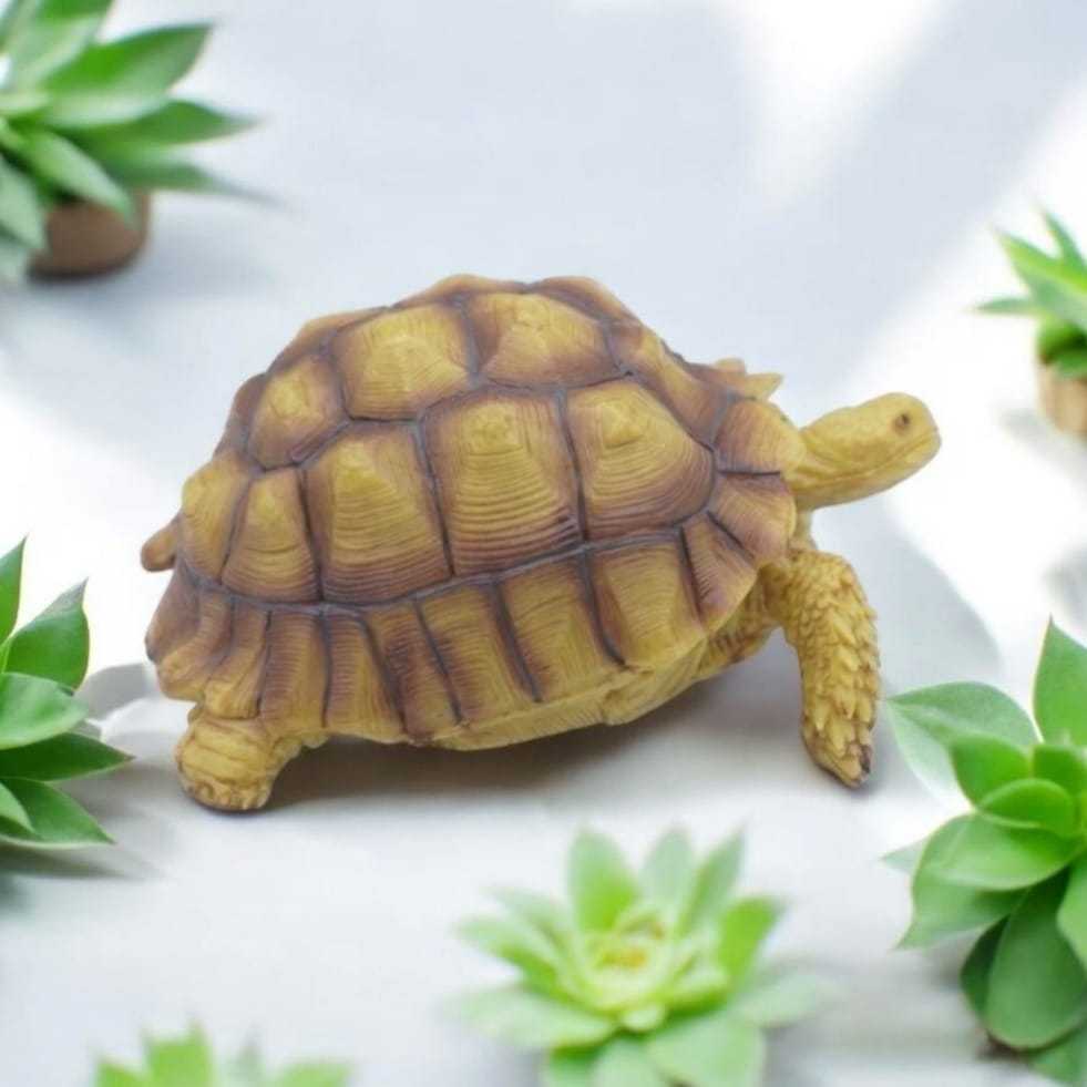 Mainan resin replika pajangan kura-kura darat Sulcata Giant Tortoise Mainan Edukasi Anak koleksi