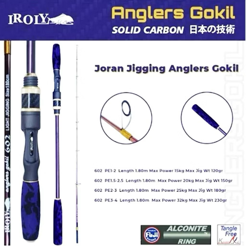JORAN LAUT JIGGING IROLY ANGLERS GOKIL 602 CARBON SOLID