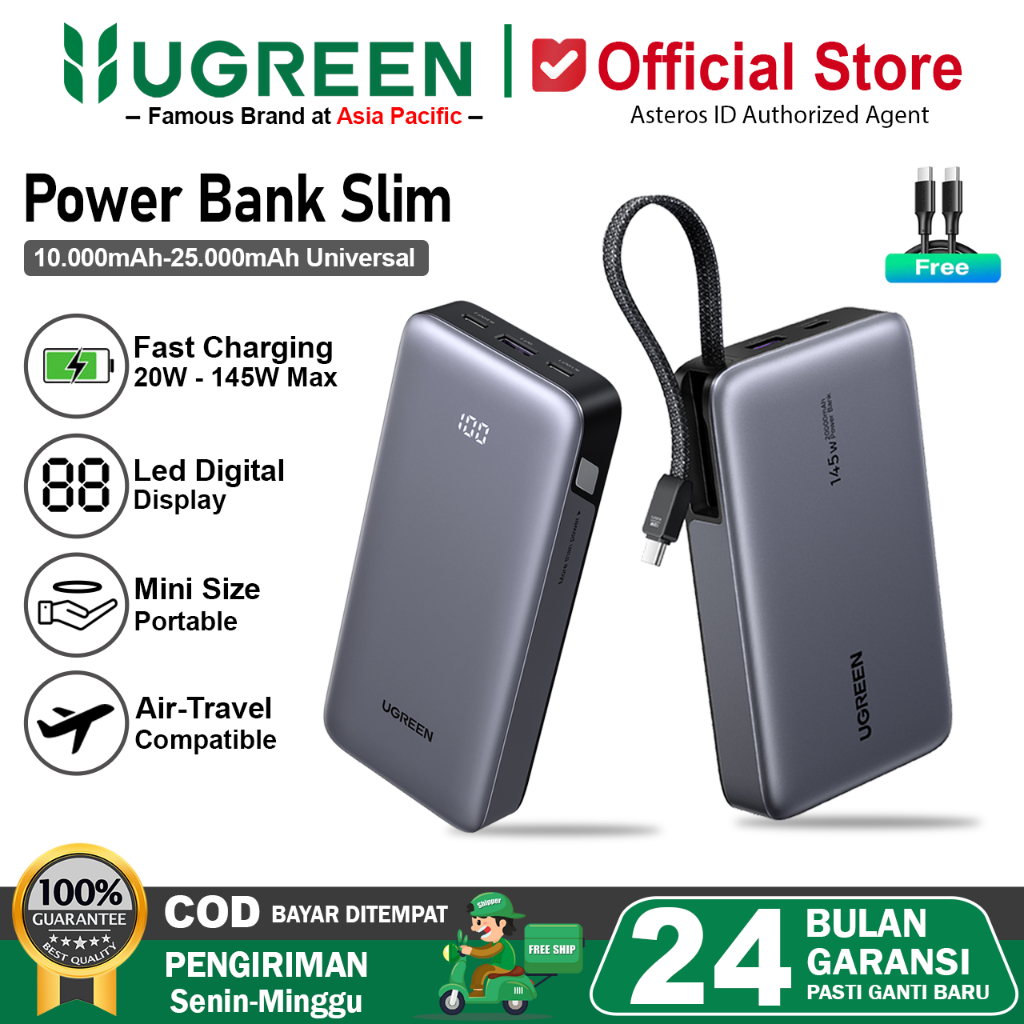 UGREEN Power Bank 10.000mAh-25.000mAh PD Fast Charging 20W 145W 200W