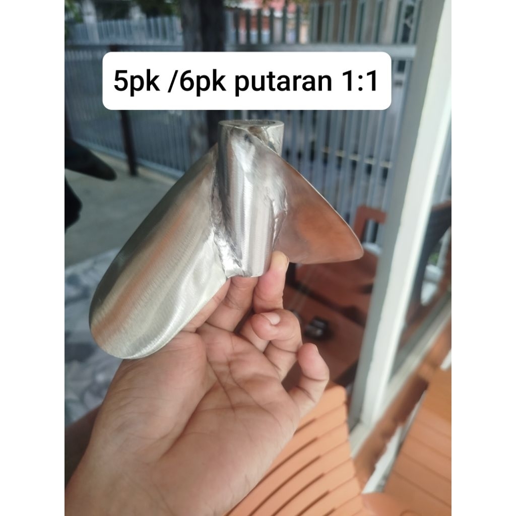 Kipas perahu balap ketinting versi thailand Asli STAINLESS mesin 5hp/6hp putaran 1:1