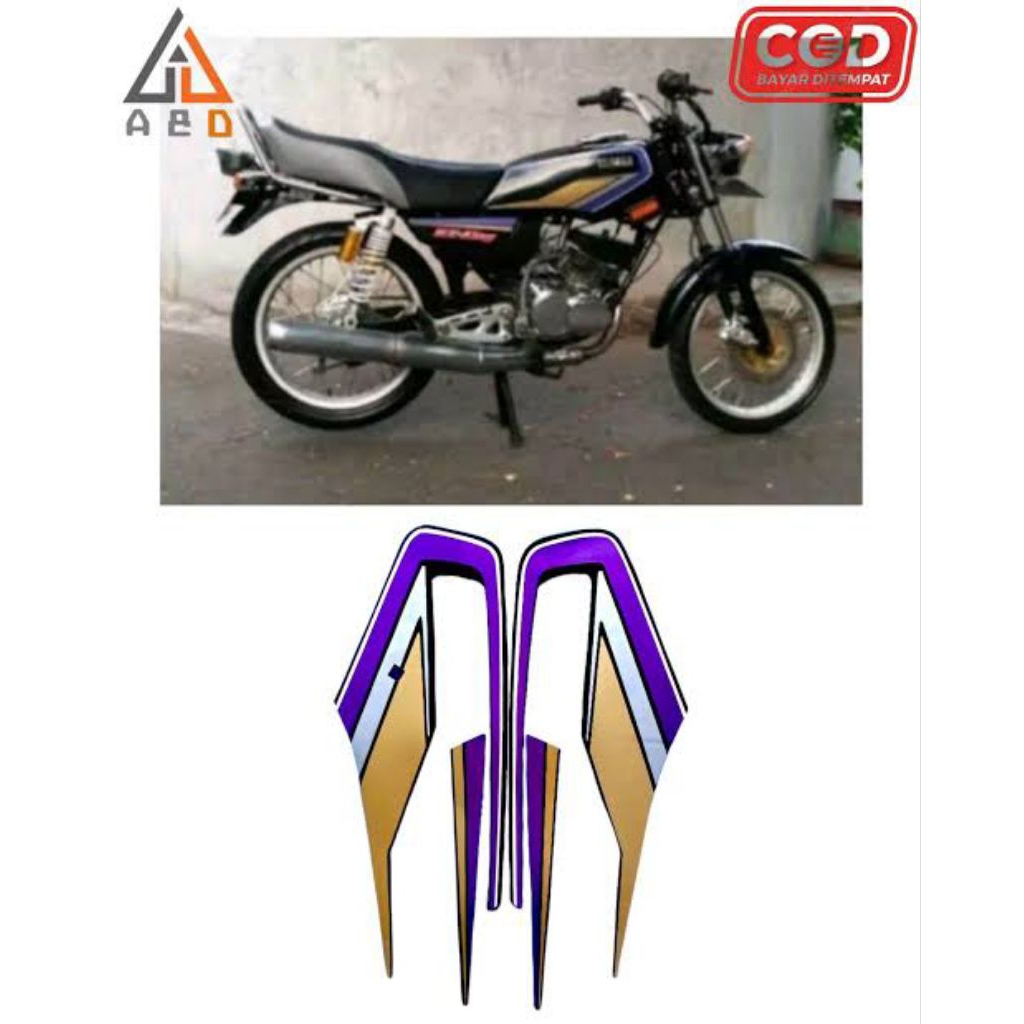 Striping Lis Sticker Standar ORI Yamaha Rx king Cobra 1992 1993 Ungu Sticker Lis decal standar Ori R