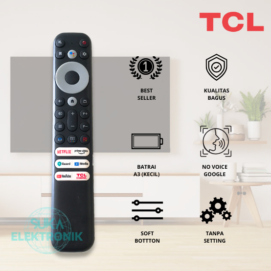 Remot Remote Tcl Android TJL-704 A24 A25 A7 A18 A20 P735 S434 C635 Series Smart LED LCD NON VOICE