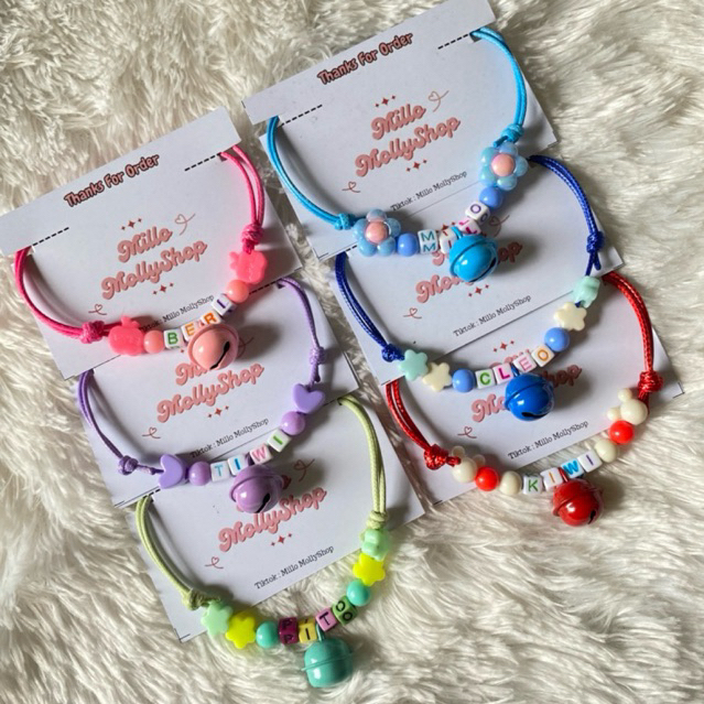 Kalung Kucing Nama Huruf Kotak / Kalung Kucing Lucu / Kalung Kucing Nama / Kalung Kucing Custom Nama