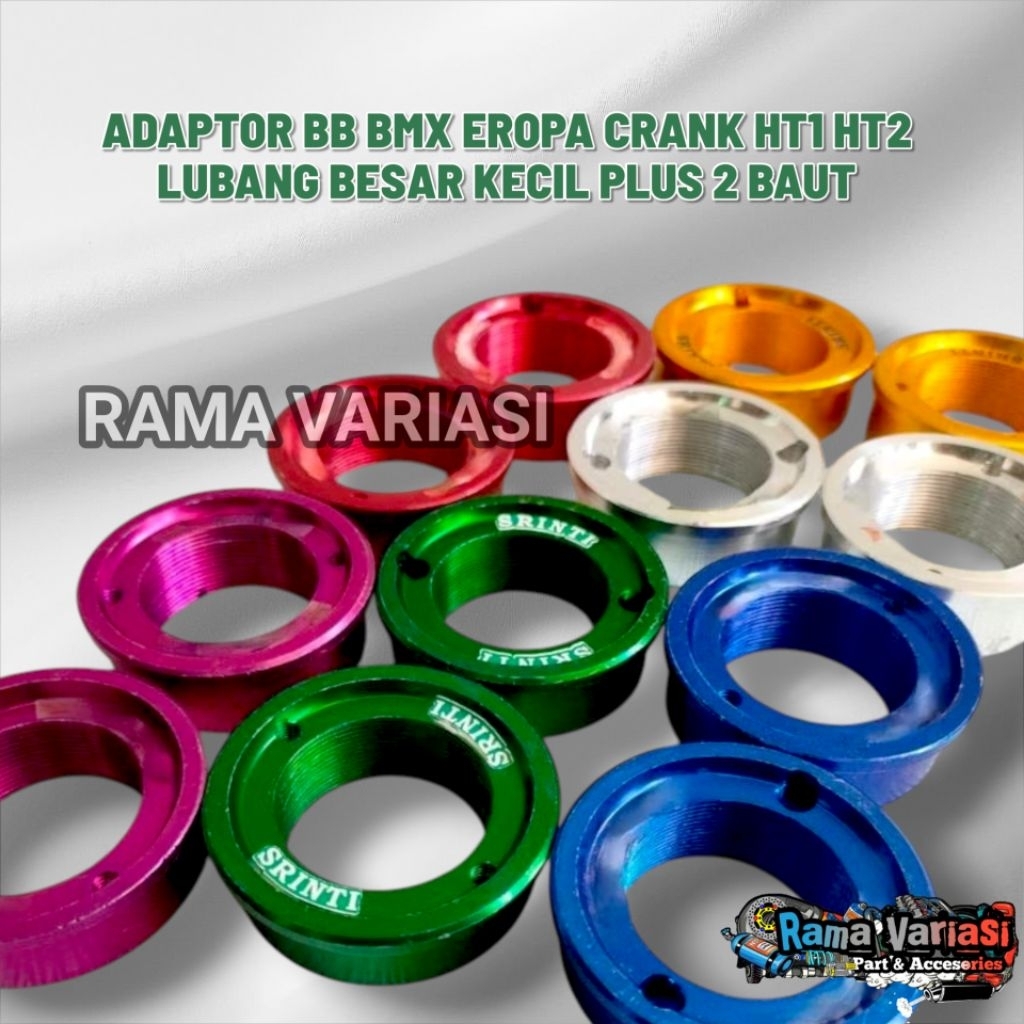adaptor bb bmx eropa crank ht1 ht2 lubang besar kecil plus 2 baut