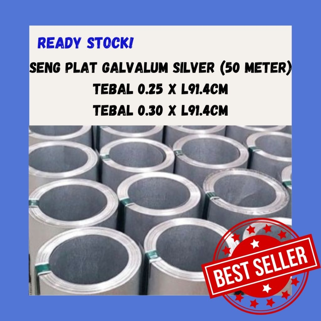 Seng Plat Galvalum warna Silver